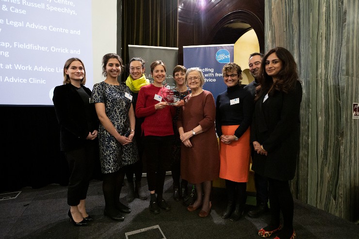 Photo of particpants in the BID Exceptional Case Funding Project, which won the Best New Pro Bono Activity Award at the 2019 LawWorks Pro Bono Awards.